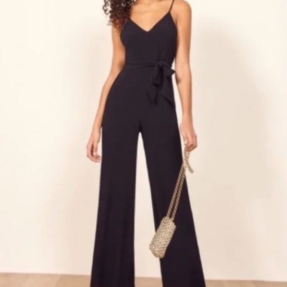 Reformation Milly Black Jumpsuit with Belt Size: XS